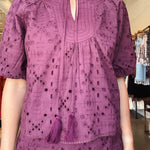 Delphi Embroidered Eyelet Bubble Sleeve Top - Elle Maxine