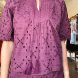 Delphi Embroidered Eyelet Bubble Sleeve Top - Elle Maxine