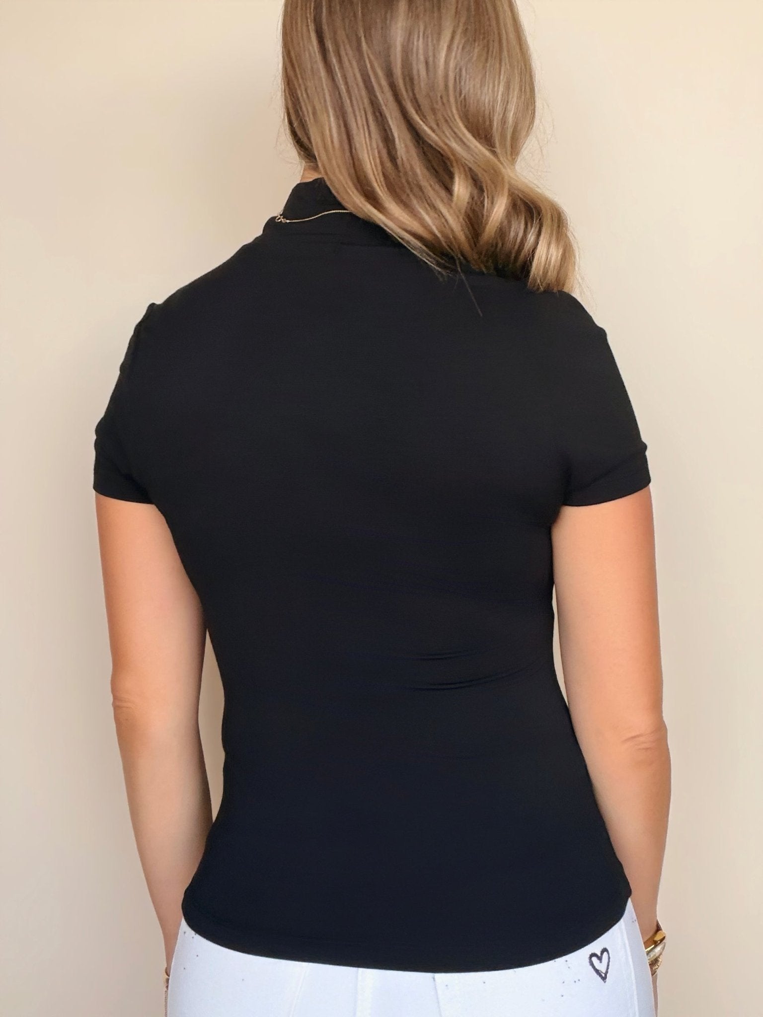 Demi Fitted Mock Neck Top - Elle Maxine