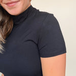 Demi Fitted Mock Neck Top - Elle Maxine