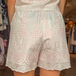 Desi Eyelet Short - Pink/White - Elle Maxine