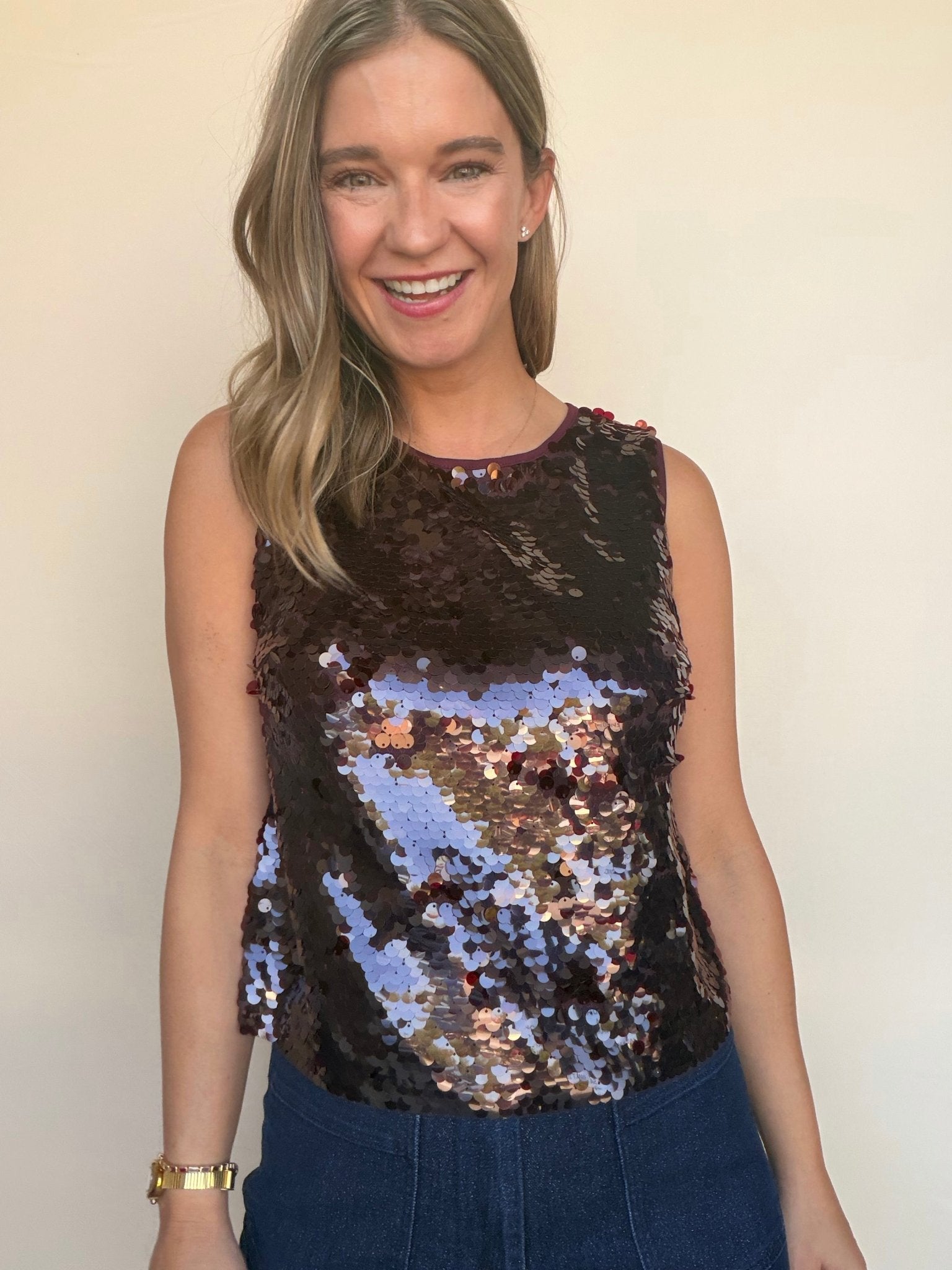 Desired Pailette Sequin Shell - Elle Maxine