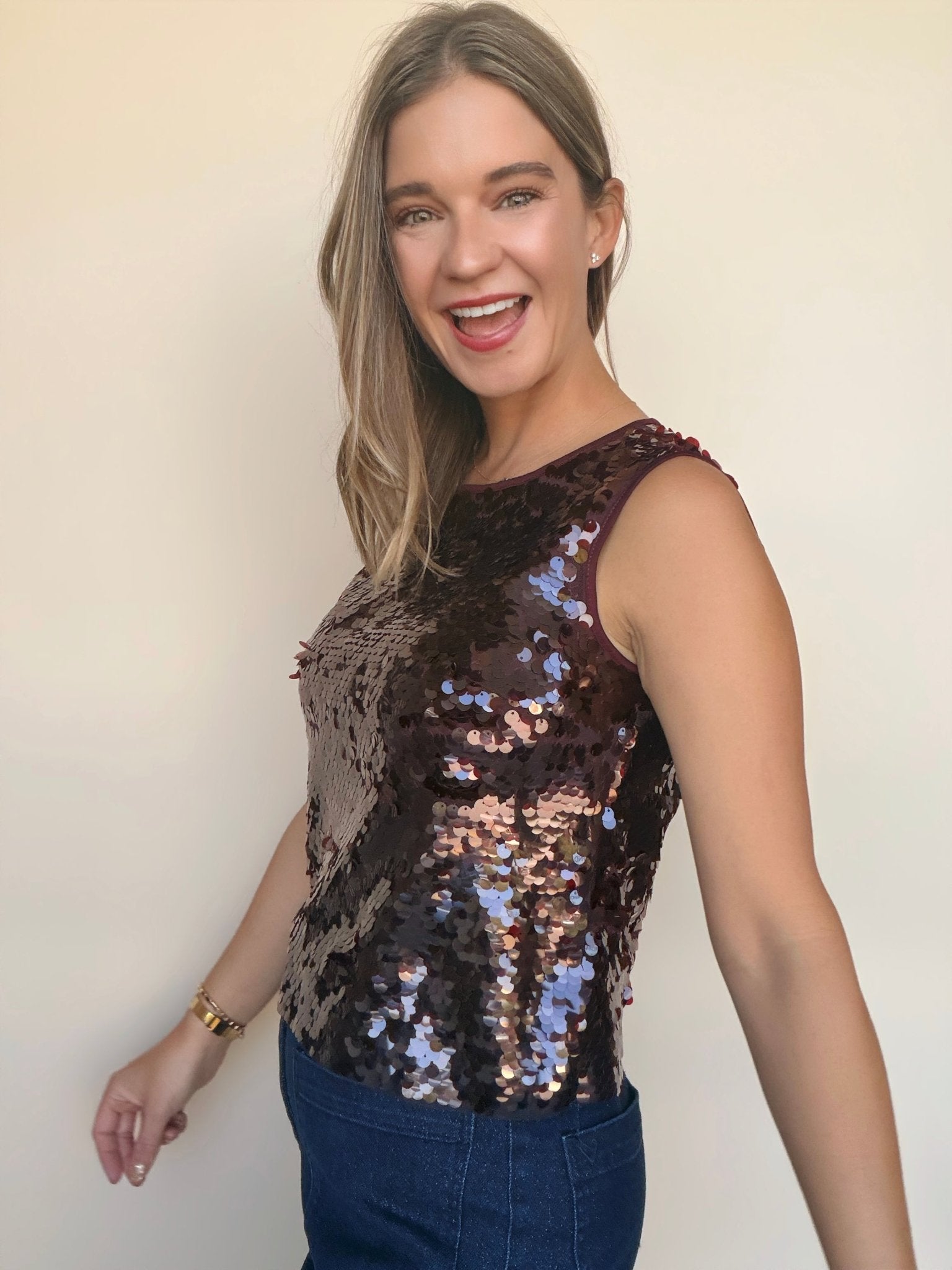 Desired Pailette Sequin Shell - Elle Maxine