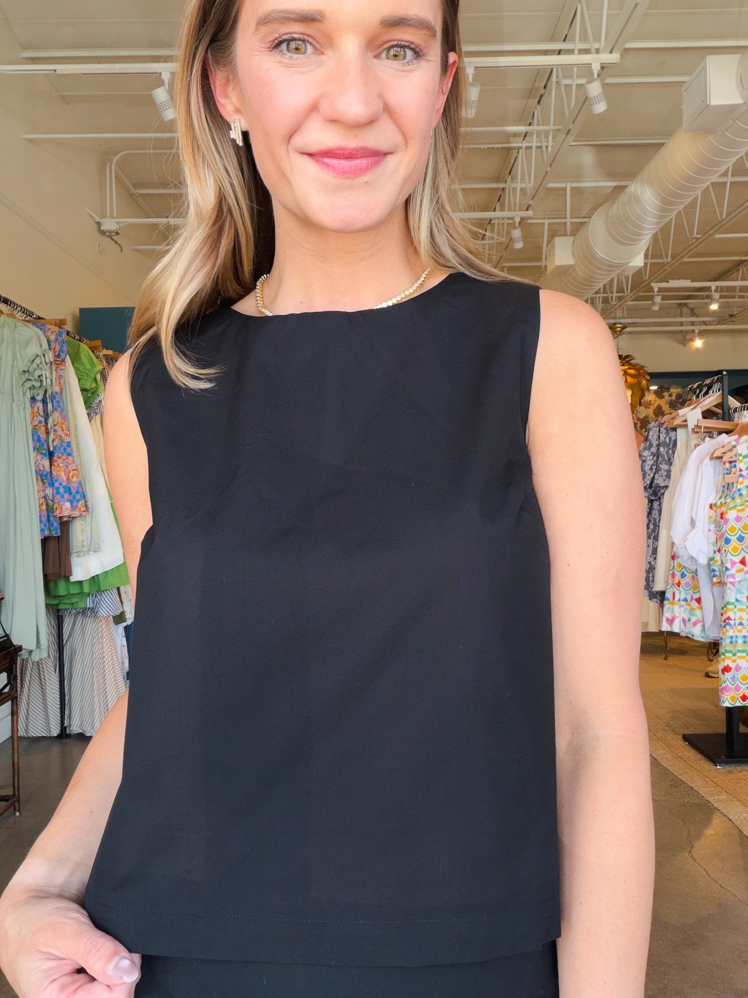 Desired Summer Shell Tank - Black - Elle Maxine