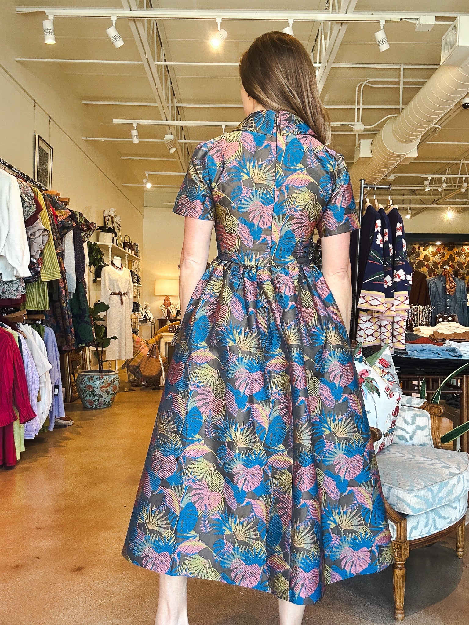 Diane Jacquard Midi Dress - Elle Maxine