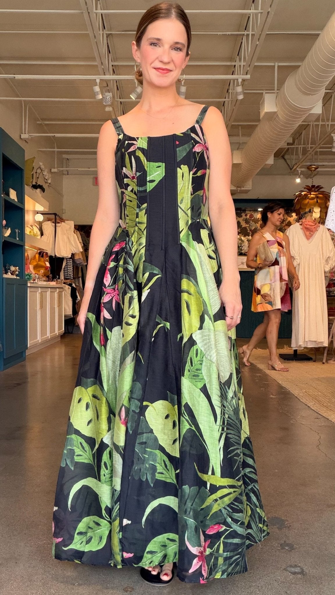 Dorothy Topstitched Gusset Maxi Dress - Elle Maxine