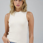 Double Layer Ribbed Tank - Bone - Elle Maxine