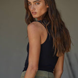 Double Layered Seamless Top - Black - Elle Maxine