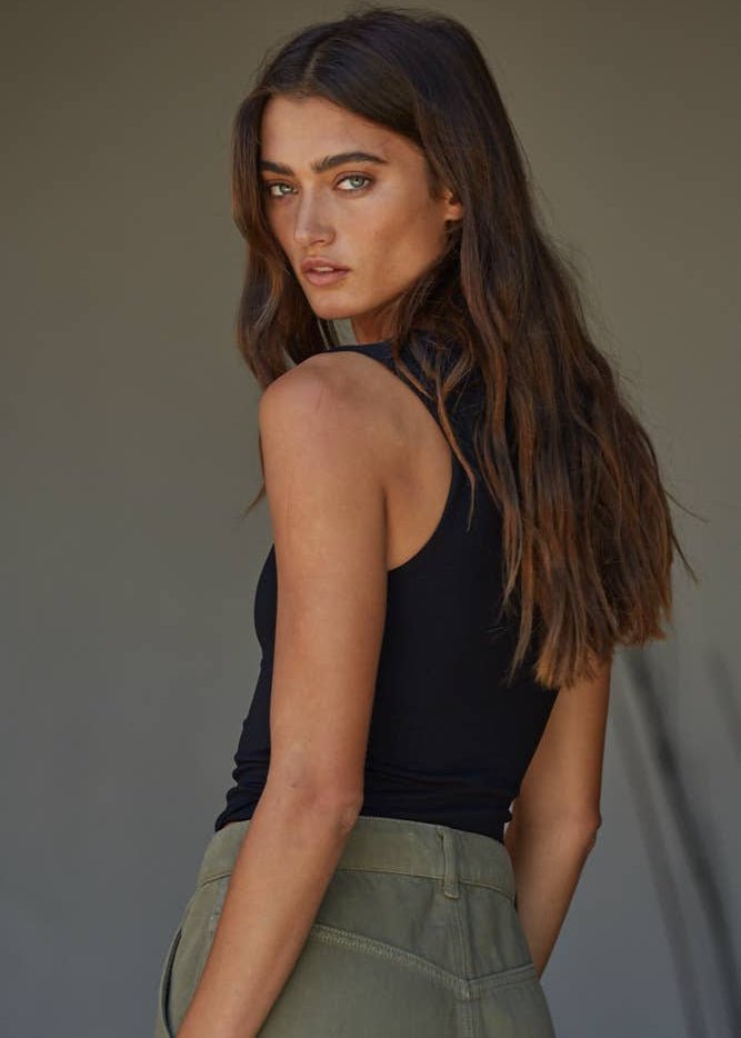 Double Layered Seamless Top - Black - Elle Maxine