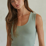 Double Layered Seamless Top - Green Tea - Elle Maxine