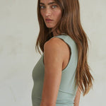 Double Layered Seamless Top - Green Tea - Elle Maxine