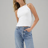 Dylan Ribbed Tank - White - Elle Maxine