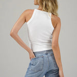 Dylan Ribbed Tank - White - Elle Maxine