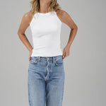 Dylan Ribbed Tank - White - Elle Maxine