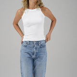 Dylan Ribbed Tank - White - Elle Maxine