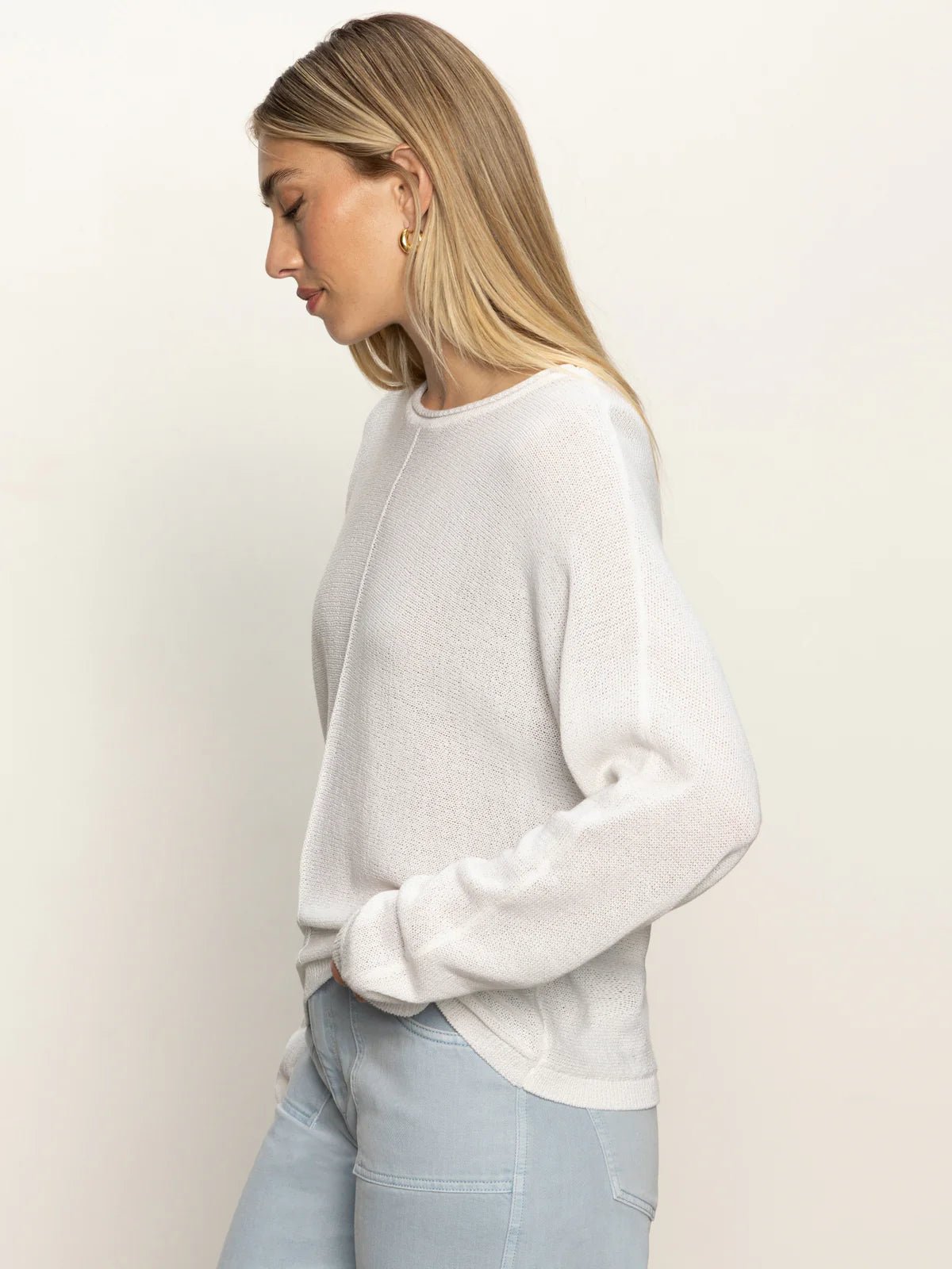 Easy Knitwear Top - White - Elle Maxine