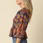 Eden Floral Peplum Blouse - Elle Maxine