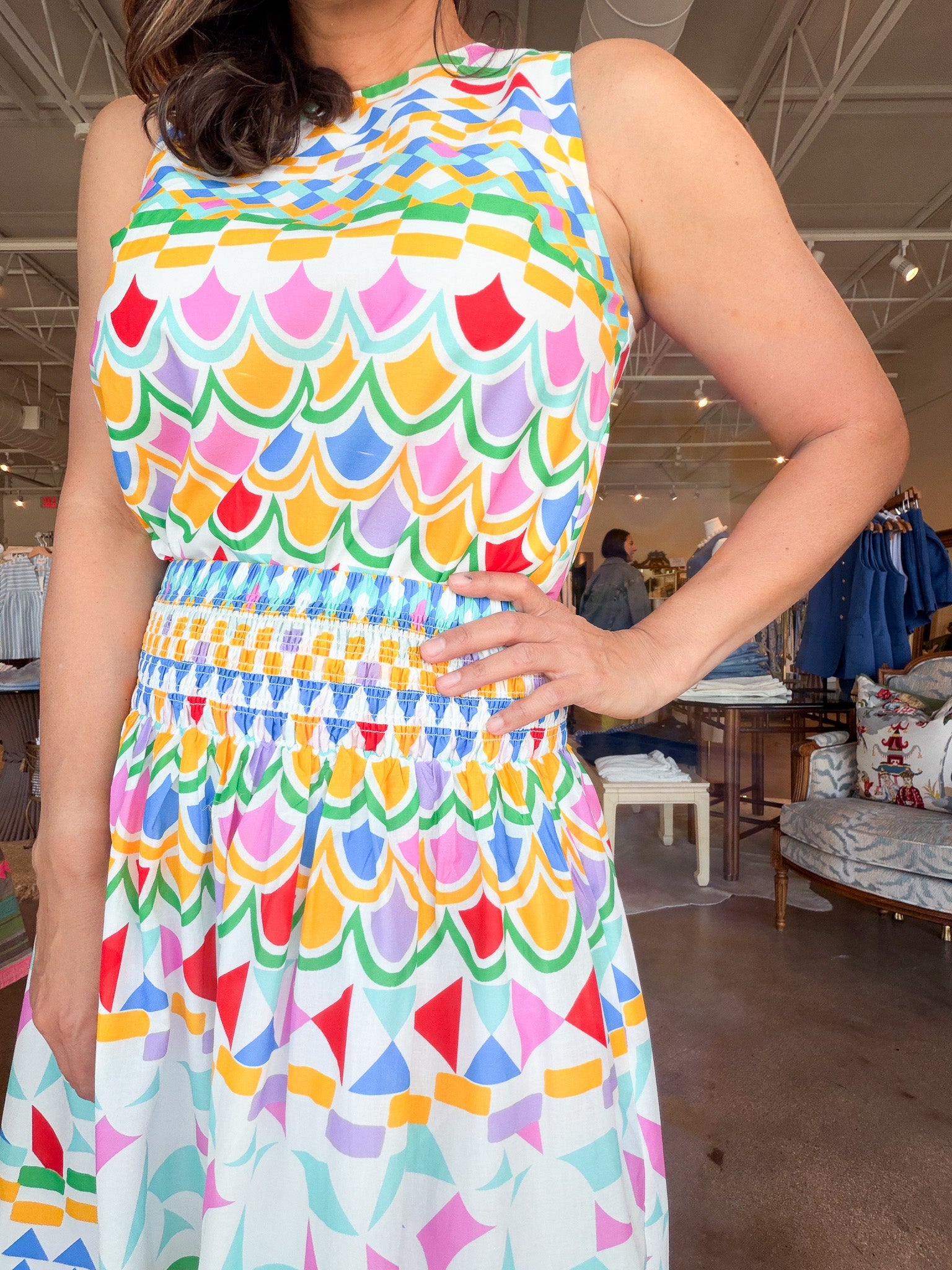 Elena Geometric Print Skirt Set - Elle Maxine