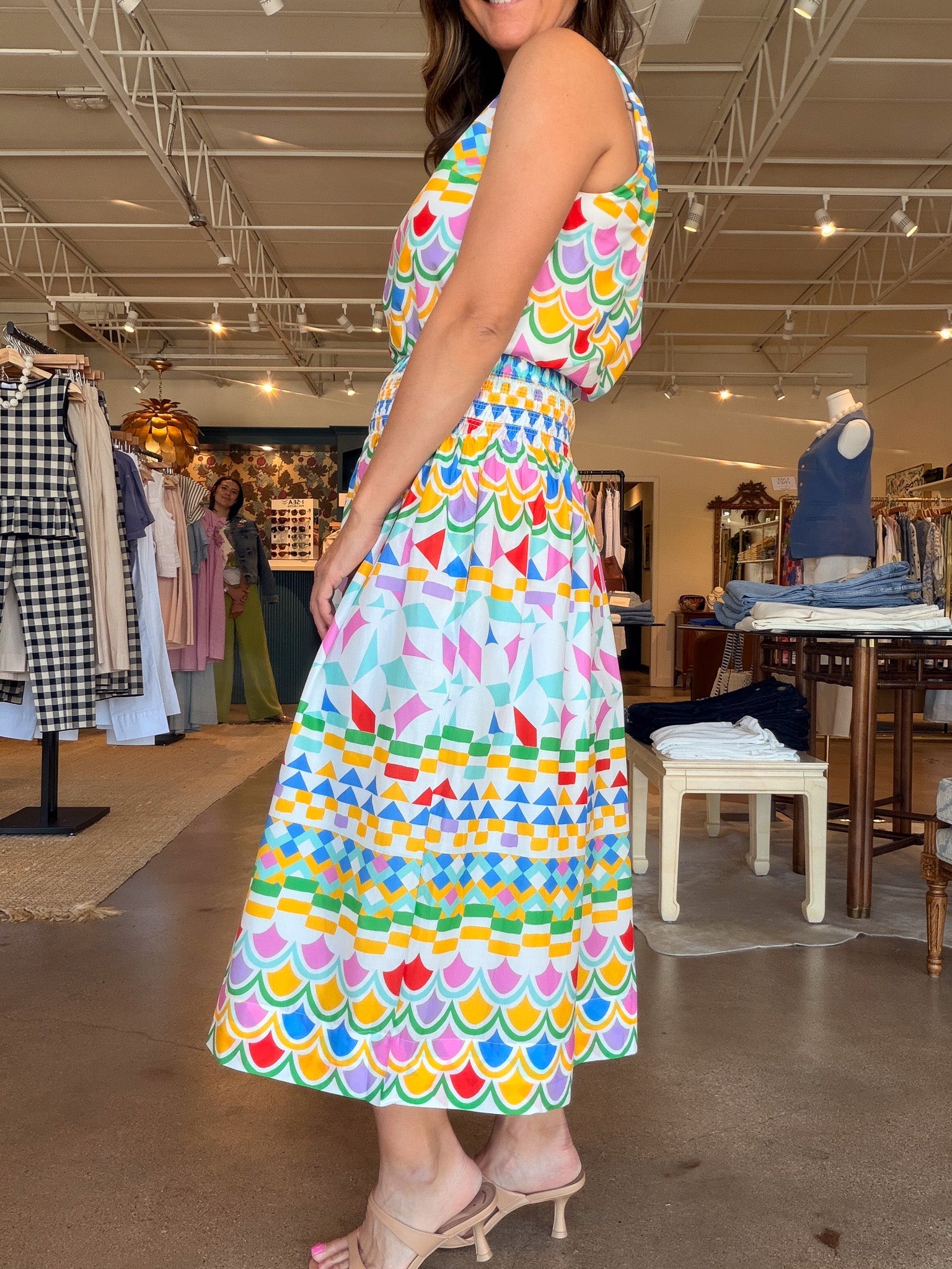 Elena Geometric Print Skirt Set - Elle Maxine