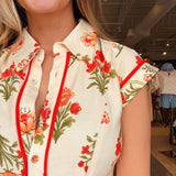 Elise Floral Collared Midi Dress - Elle Maxine