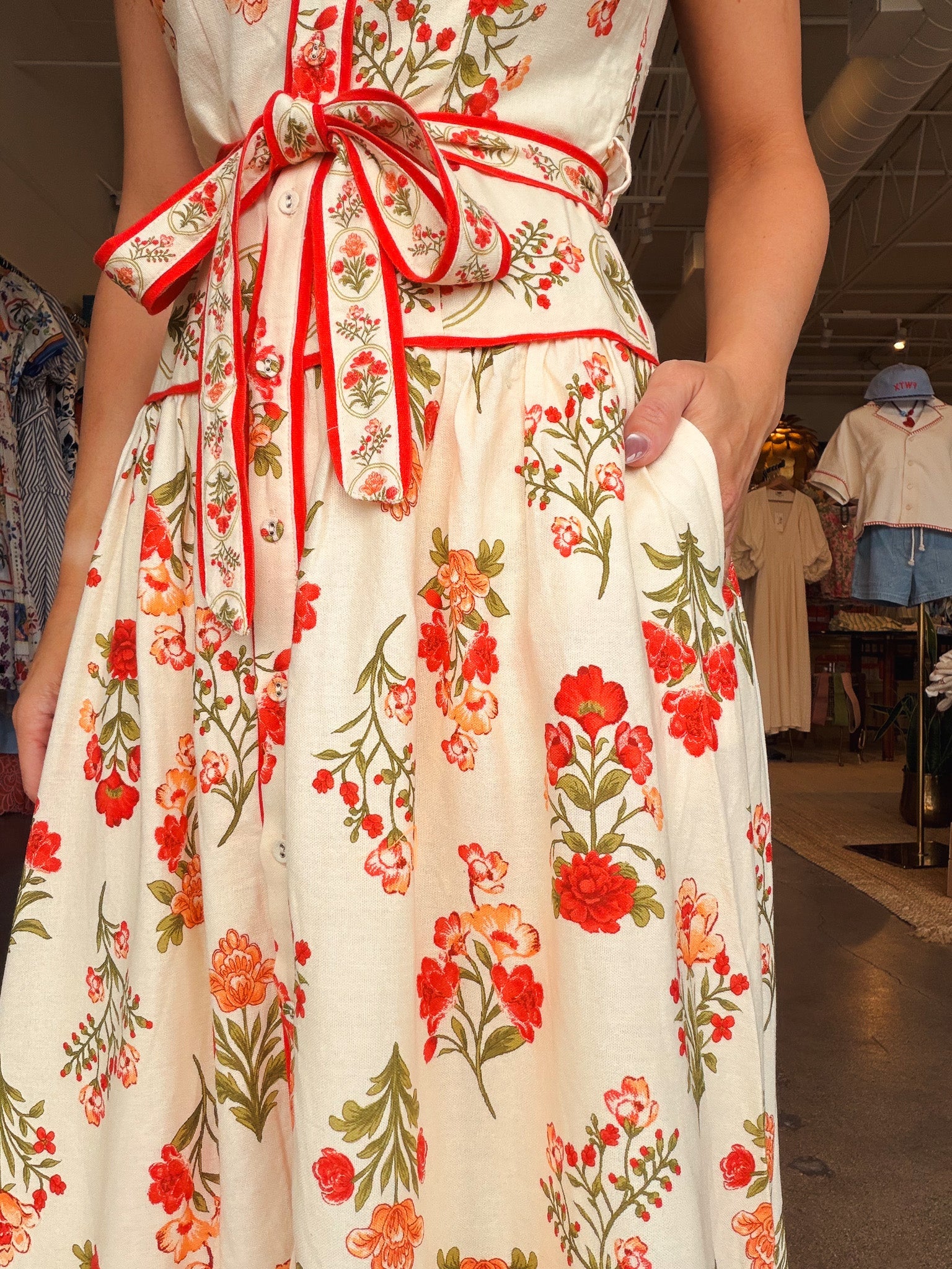 Elise Floral Collared Midi Dress - Elle Maxine