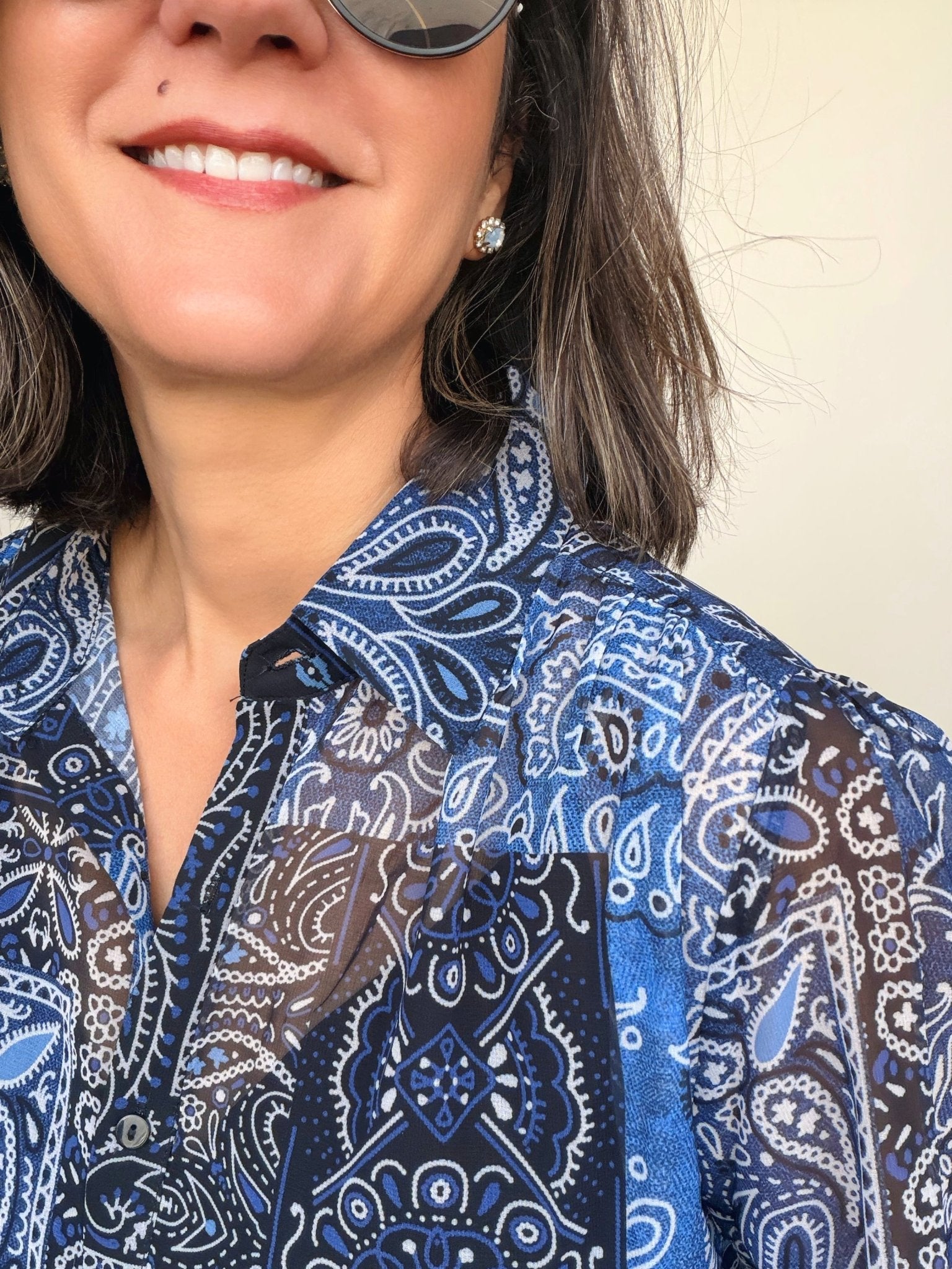 Ella Bandana Print Button Down Top - Elle Maxine