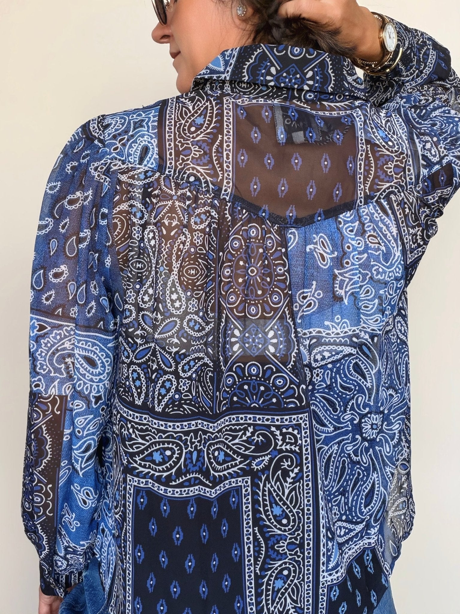 Ella Bandana Print Button Down Top - Elle Maxine