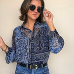 Ella Bandana Print Button Down Top - Elle Maxine
