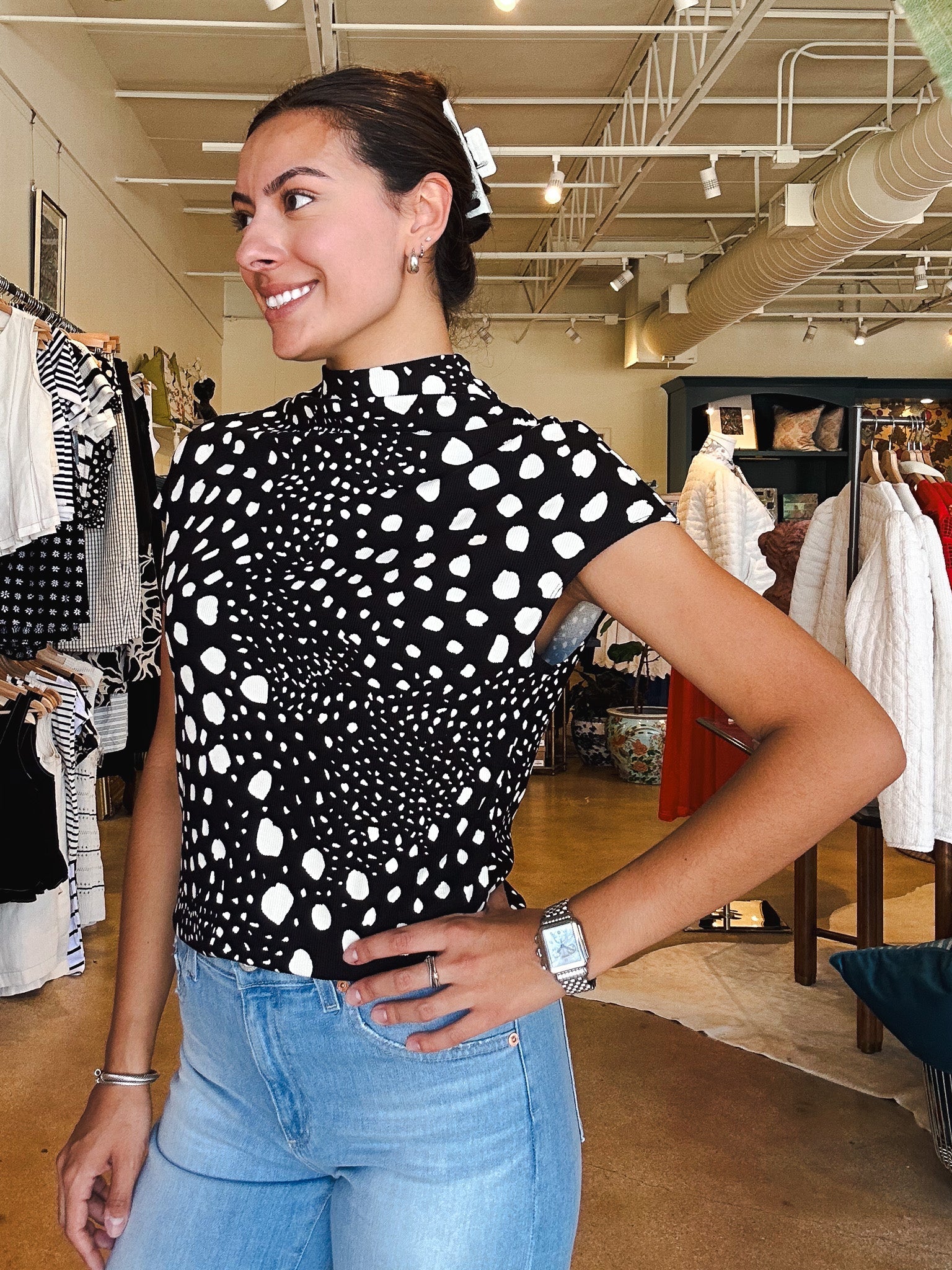 Elliott Sleeveless Tee - Stingray - Elle Maxine