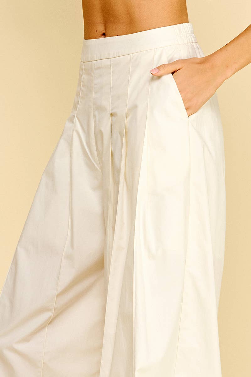 Ellis Wide Leg Pleated Trouser Pant - Elle Maxine