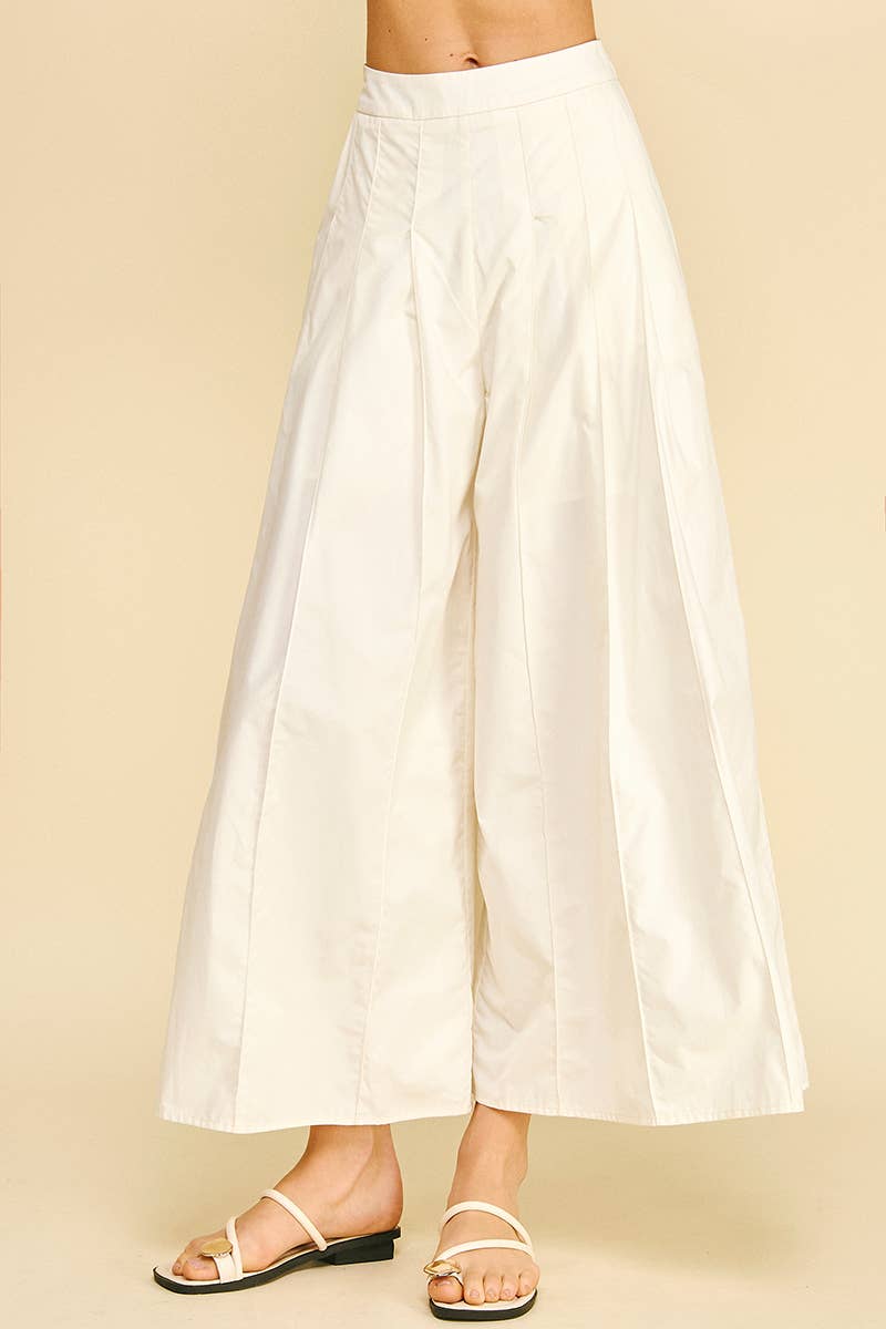 Ellis Wide Leg Pleated Trouser Pant - Elle Maxine