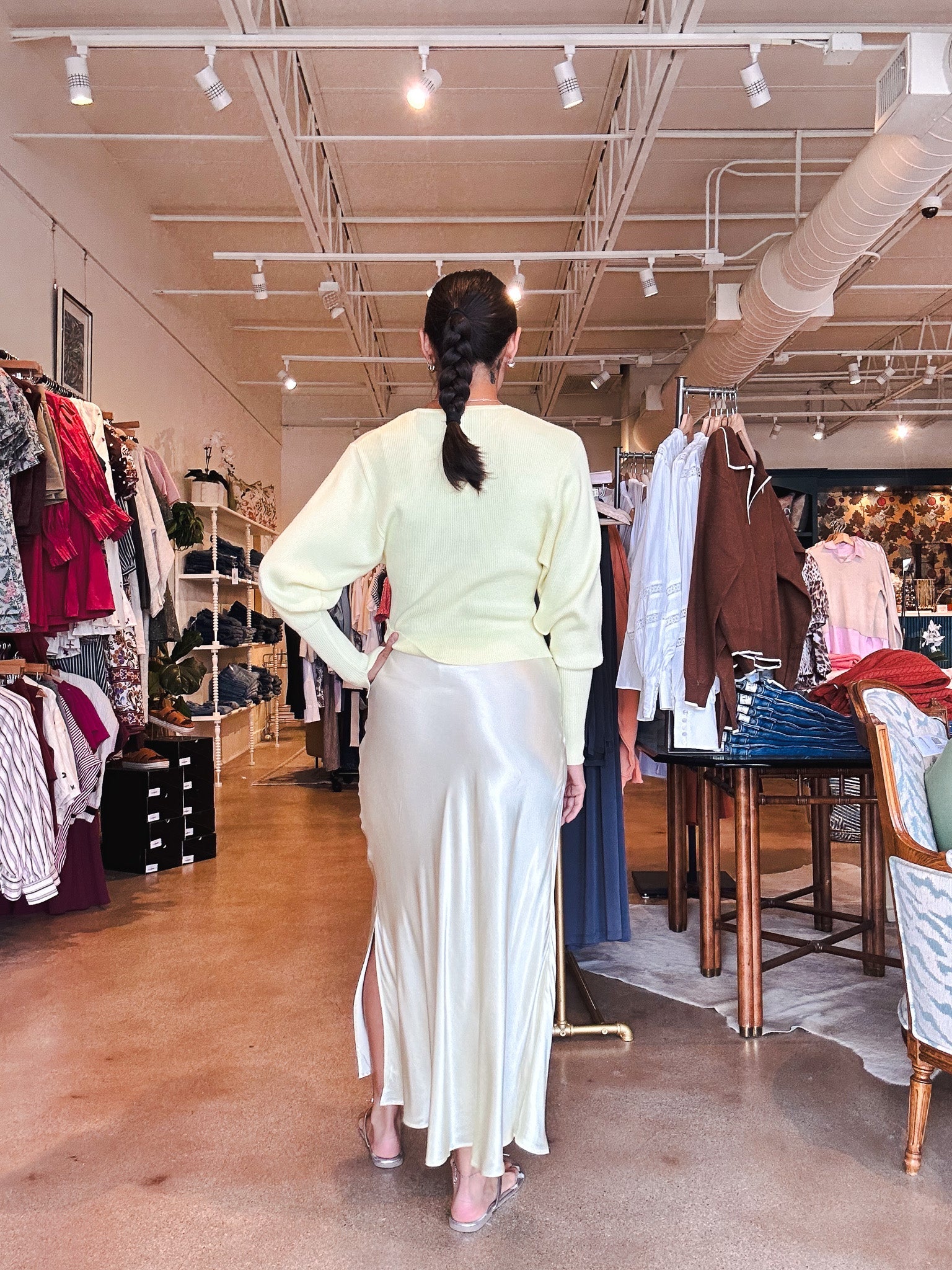 Eloine Midi Skirt - Butter - Elle Maxine