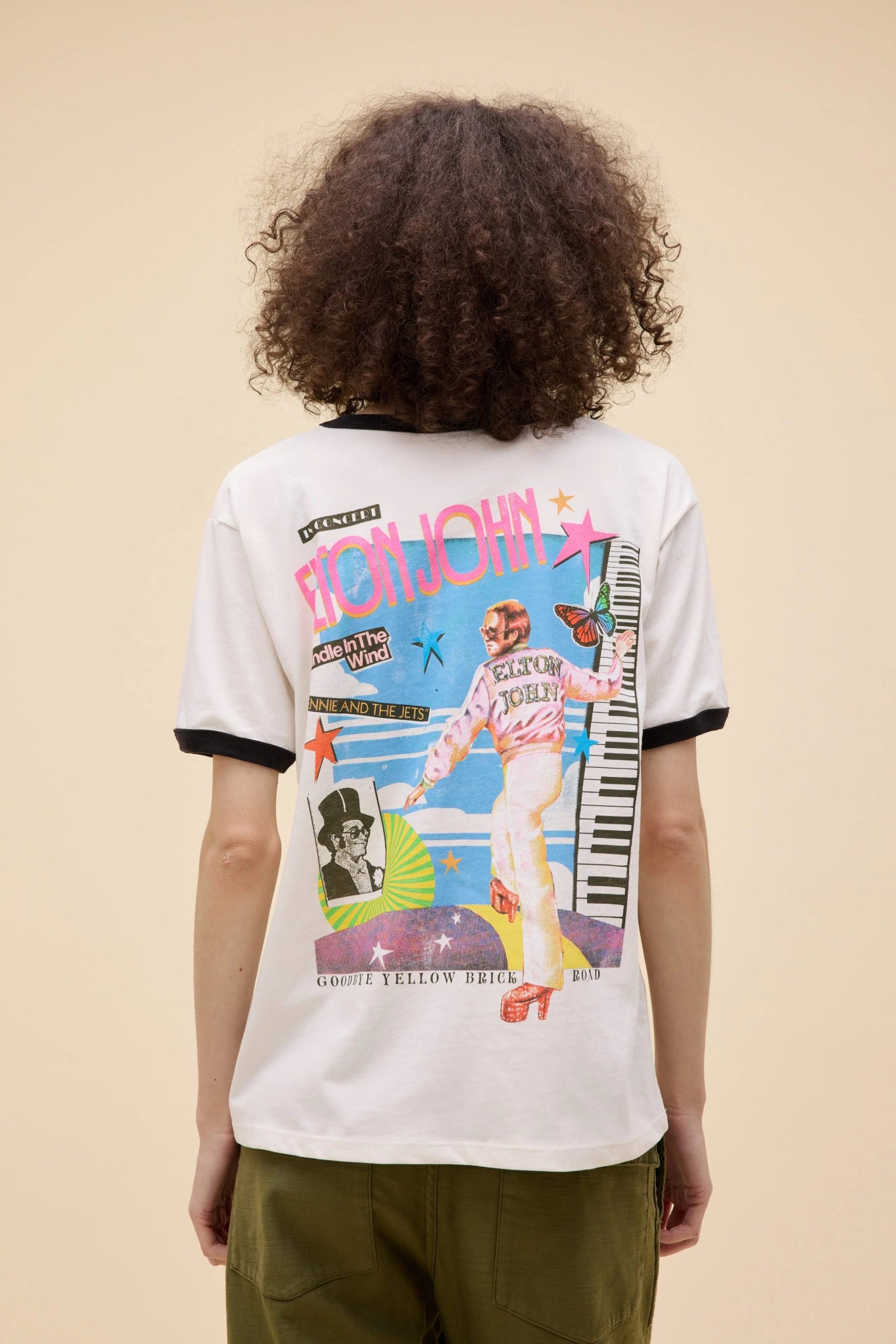 Elton John 1973 Pop Art Ringer Tee - Elle Maxine