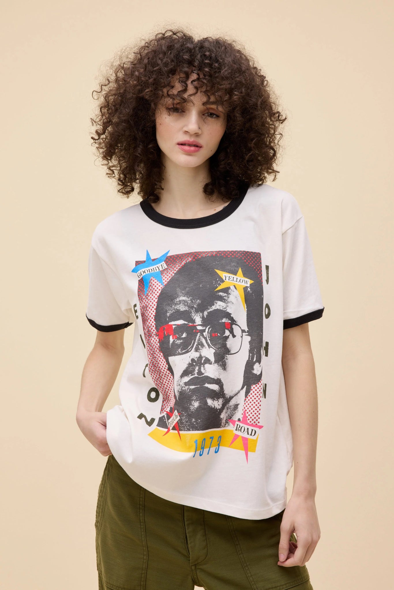 Elton John 1973 Pop Art Ringer Tee - Elle Maxine