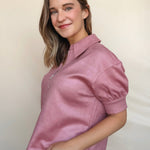 Elvie Faux Suede Zip Top - Elle Maxine