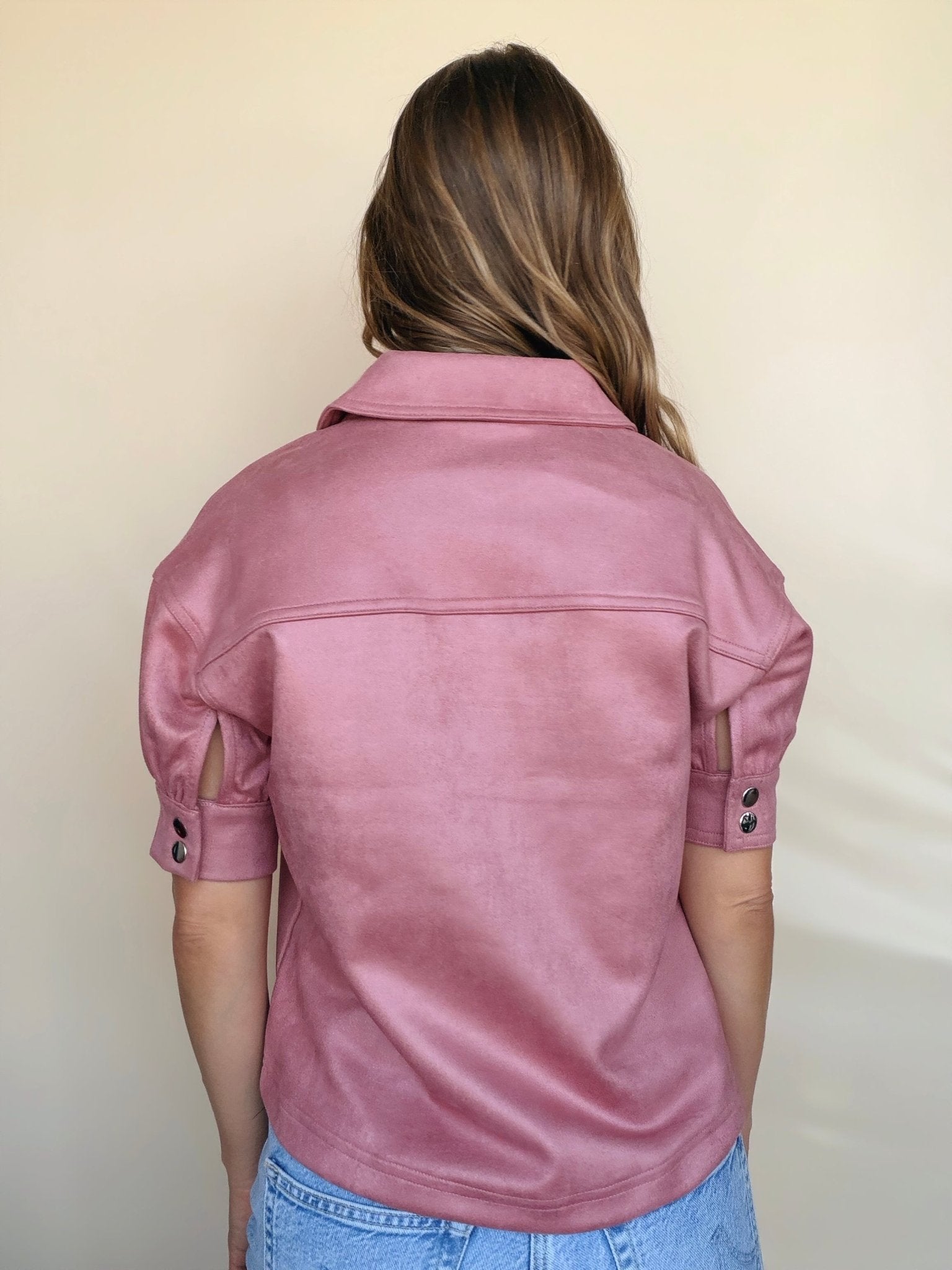 Elvie Faux Suede Zip Top - Elle Maxine