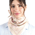 Embroidered Cotton Bandana - Light Pink - Elle Maxine