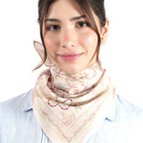 Embroidered Cotton Bandana - Light Pink - Elle Maxine