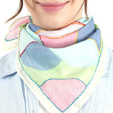 Embroidered Cotton Bandana - Pastel - Elle Maxine