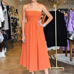 Emily Strapless Maxi Dress - Rust - Elle Maxine
