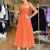 Emily Strapless Maxi Dress - Rust - Elle Maxine