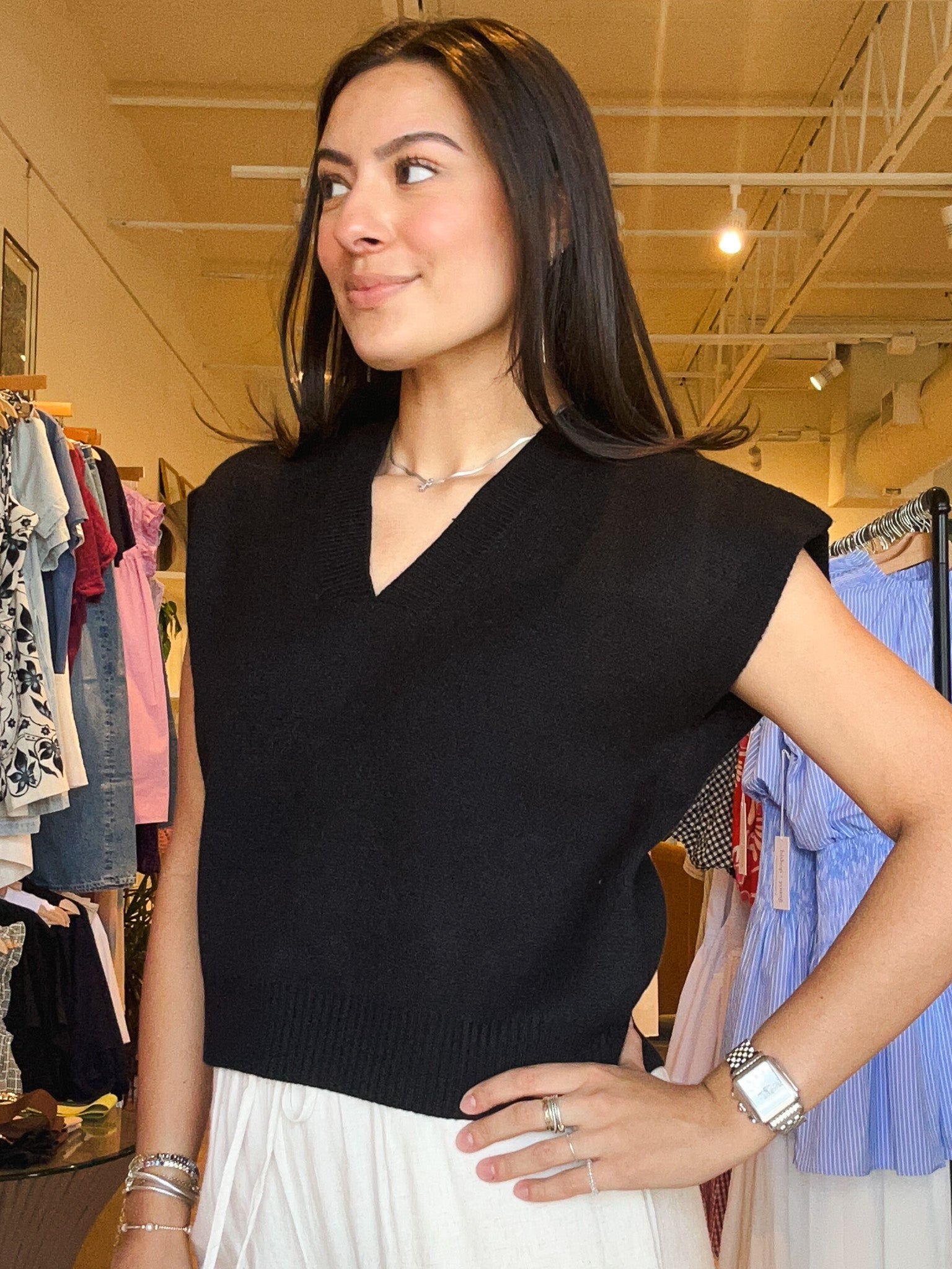 Emma Sleeveless Sweater Top - Elle Maxine