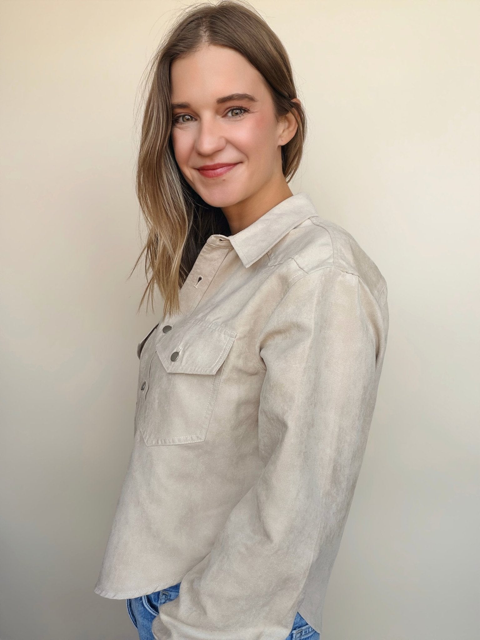 Enya Faux Suede Shacket - Elle Maxine