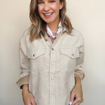 Enya Faux Suede Shacket - Elle Maxine