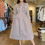 Erica Stripe Smocked Midi Dress - Elle Maxine