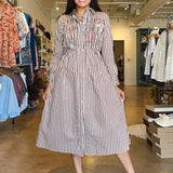 Erica Stripe Smocked Midi Dress - Elle Maxine