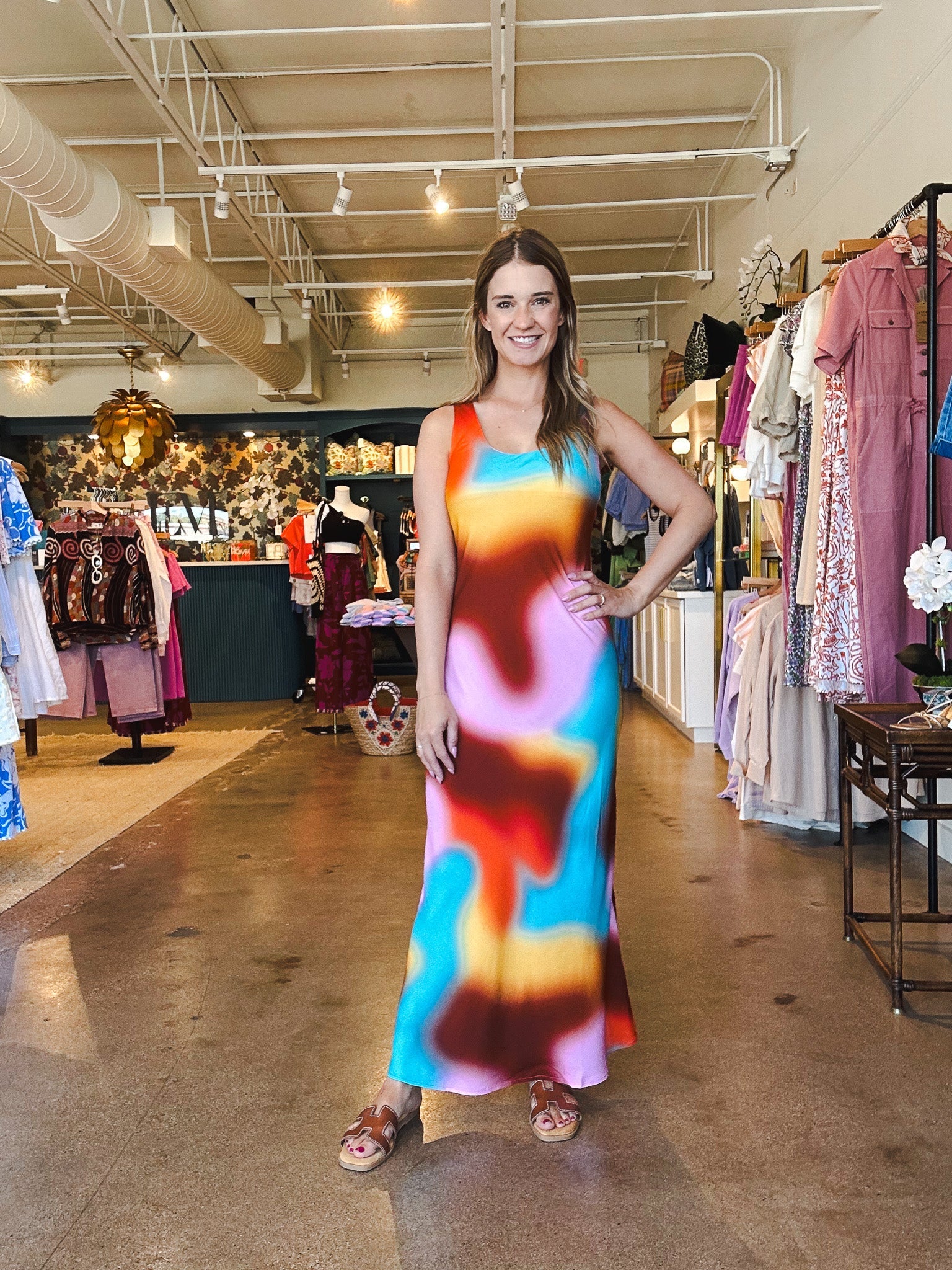 Erina Maxi Dress - Mirage Print - Elle Maxine