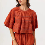 Essa Cotton Silk Top - Copper Glaze - Elle Maxine