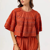 Essa Cotton Silk Top - Copper Glaze - Elle Maxine