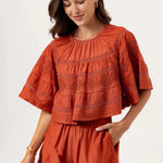 Essa Cotton Silk Top - Copper Glaze - Elle Maxine